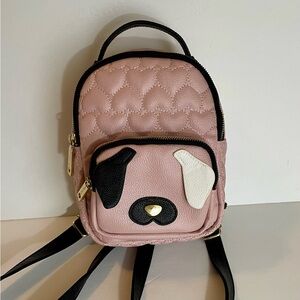 Betsey Johnson Pink Dog Hearts Mini Backpack